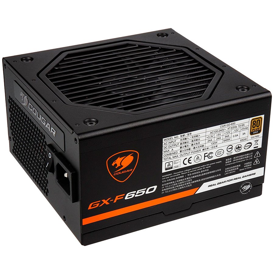 190717160013917992 COUGAR GX-F 650, 650W 80-PLUS Gold Efficiency, Fully Modular Power Supply Unit, HDB Fan, Single 12V DC Source, Compact, efficient, silent and durable - Image 1