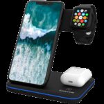 Безжични зарядни CANYON CANYON wireless charger WS-303 15W 3in1 Black