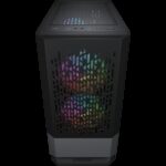 COUGAR MG140 Air RGB - Black, Mini Tower, Mini ITX / Micro ATX, USB 3.0 x 2, USB 2.0 x 1, Mic x 1 / Audio x 1, RGB Button, 3x 120mm ARGB fans pre-installed, Built-in LED controller, Patterned Air Vents, 205 x 410 x 420 (mm) - Image 2