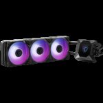 MSI MPG CORELIQUID K360 V2 Liquid Cooler, 3X 120mm ARGB 2500rpm PWM Fans, 2.4" Customizable LCD display, VRM Fan, Intel LGA 115x/1200/1700/1366/2011/2066, AMD AM5/AM4/FM2+/FM2/FM1/AM3+/AM3/AM2+/AM2/TR4/sTRX4/SP3, 3Y Warranty - Image 2