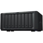 Desktop NAS SYNOLOGY Synology DiskStation DS1821+, Tower, 8-Bay 3.5'' SATA HDD/SSD, 2 x M.2 2280 NVMe SSD, CPU AMD Ryzen Quad-core 2.2 GHz, 4 GB DDR4 ECC SODIMM, 4 x RJ-45 1GbE LAN, 4 x USB 3.2 Gen 1, 2 x eSATA (expandable to 15 with 2x DX517), 1 x PCIe Gen3 x8, 6kg,3y w