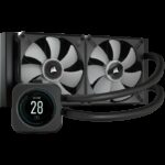 CORSAIR iCUE H100i ELITE LCD Display Liquid CPU Cooler, 240mm Radiator, Dual 120mm ML RGB PWM Fans, Intel: LGA1700/LGA1200/LGA115X/LGA20XX, AMD: AM5/AM4/sTRX4/sTR4, 5Y warranty, black - Image 2