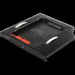 AXAGON RSS-CD09 2.5" SSD/HDD caddy into DVD slot, 9.5 mm, LED, ALU