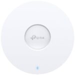 Безжична точка за достъп TP-LINK TP-Link EAP610 AX1800 Wireless Dual Band Ceiling Mount Access Point, 574Mbps (2.4 GHz) + 1201 Mbps (5 GHz), 1 x G RJ45 port, 802.3at POE and 12V DC, 4×Internal Antennas, MU-MIMO, Seamless Roaming, Band Steering, Beamforming, Load Balance, Omada APP