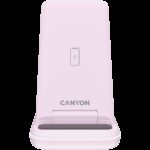 Безжични зарядни CANYON CANYON wireless charger WS-304 15W 3in1 Iced Pink - Image 3