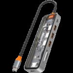 USB хъб CANYON CANYON hub DS-13 7in1 4k USB-C Transparent Space Grey