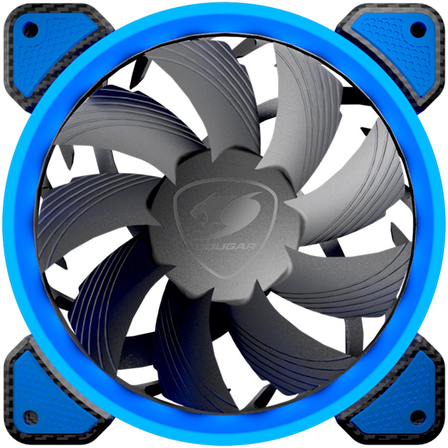 181009140007714656 COUGAR Vortex FB 120 blue LED, Cooling fan, Hydraulic Bearing, Speed 1200 R.P.M, Air Flow 36.72 CFM 62.36 m3/h, Dimensions 120 x 120 x 25mm - Image 1
