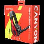 CANYON PC headset HSC-1 PC Mic Flat 2m Black Red - Image 6