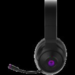 Lorgar Noah 701, gaming headset with microphone, 2.4G+ BT 5.0 Realtek 8763, battery 1000mAh, type-C charging cable 0.8m, audio cable 1.5m, size:195*185*80mm, 0.28kg. Black - Image 3