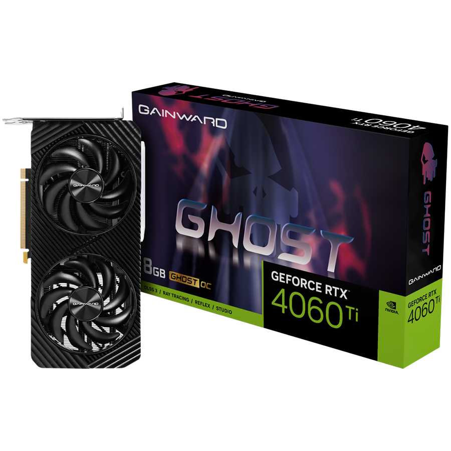 230526180023058227 GAINWARD GeForce RTX 4060Ti Ghost 8GB GDDR6, 128 bits, 1x HDMI 2.1, 3x DP 1.4a, two fan, 1x 8-pin Power connector, recommended PSU 650W, NE6406T019P1-1060B. - Image 1