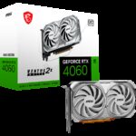 MSI Video Card Nvidia GeForce RTX 4060 VENTUS 2X WHITE 8G OC, 8GB GDDR6, 128bit, Boost: 2490 MHz, 3072 CUDA Cores, PCIe 4.0, 3x DP 1.4a, HDMI 2.1a, RAY TRACING, Dual Fan, 1x 8pin, 550W Recommended PSU, 3Y
