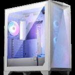 MSI MPG GUNGNIR 300R AIRFLOW WHITE, Mid-Tower, E-ATX/ATX/M-ATX/ITX, 2x USB 3.2 Gen 1 Type-A, 1x USB 3.2 Gen 2x2 Type-C, 1x Audio/1x Mic, LED Switch Button, ARGB Hub, 4x 120mm ARGB Fans, 1mm Perforated Front Panel, 3mm Tempered Glass