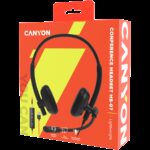 CANYON PC headset HS-07 PC Mic 3.5/USB Flat 2.8m Black - Image 6