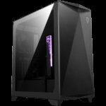 MSI MPG GUNGNIR 300P AIRFLOW, Mid-Tower, E-ATX/ATX/M-ATX/ITX, 2x USB 3.2 Gen 1 Type-A, 1x USB 3.2 Gen 2x2 Type-C, 1x Audio/1x Mic, ARGB Hub, 4x 120mm ARGB Fans, 1mm Perforated Front Panel, 3mm Tempered Glass