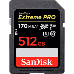 SanDisk Extreme 512GB SDXC Memory Card + 1 year RescuePRO Deluxe up to 180MB/s & 130MB/s Read/Write speeds, UHS-I, Class 10, U3, V30