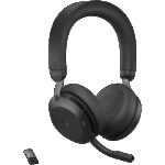 VC Headsets JABRA JABRA EVOLVE2 75, Link380a MS Stereo Black, EVOLVE2 75 headset Black MS, Link 380 BT adapter USB-A MS,1.2m USB-C to USB-A cable, carry pouch, warranty and warning (safety leaflets)