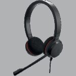VC Headsets JABRA JABRA EVOLVE 20 MS Stereo USB Headband, Noise cancelling, USB connector, with mute-button and volume control on the cord, with foam ear cushion, Microsoft optimized