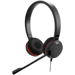 VC Headsets JABRA JABRA EVOLVE 20 MS Stereo USB Headband Special Edition Noise cancelling, USB connector, with mute-button and volume control on the cord, with leatherette ear cushion, Microsoft optimized