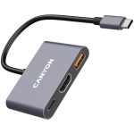 USB хъб CANYON CANYON hub DS-4 3in1 USB-C Grey - Image 3