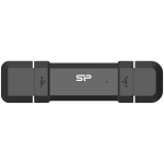 Silicon Power 1TB DS72 Dual USB-C/USB 3.2 Gen 2, Portable External SSD, Steam Deck and iPhone 15 Pro, R/W: up to 1050MB/s; 850MB/s, Black
