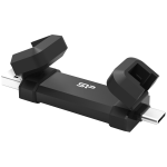 Silicon Power 1TB DS72 Dual USB-C/USB 3.2 Gen 2, Portable External SSD, Steam Deck and iPhone 15 Pro, R/W: up to 1050MB/s; 850MB/s, Black - Image 2